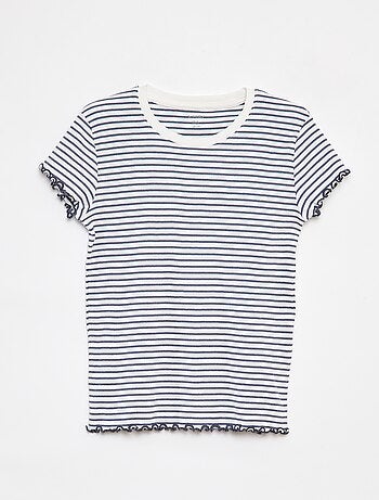 Pyjama court t-shirt + short côtelés - 2 pièces