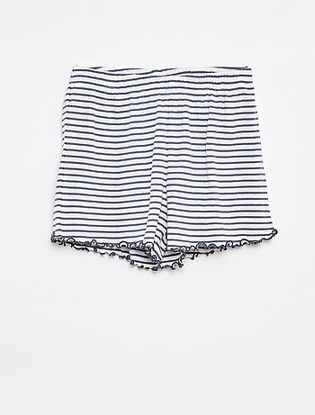 Pyjama court t-shirt + short côtelés - 2 pièces