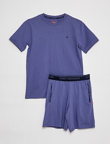 Pyjama court t-shirt + short en jersey - 2 pièces