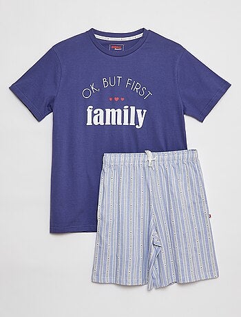 Pyjama court t-shirt + short en jersey - 2 pièces