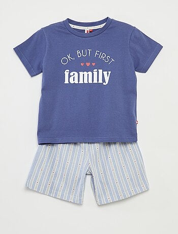 Pyjama court t-shirt + short rayé - 2 pièces