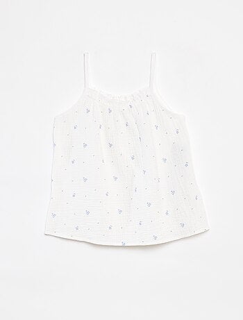 Pyjama débardeur + short en gaze de coton - 2 pièces