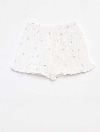 Pyjama débardeur + short en gaze de coton - 2 pièces