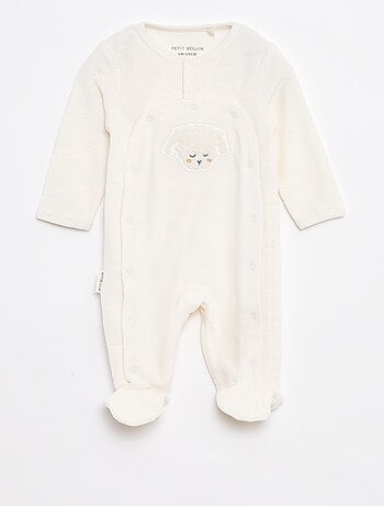 Pyjama dors bien avec large ouverture pressionnée avec pieds