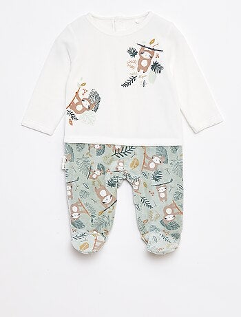 Pyjama dors bien effet 2 en 1 en velours avec pieds