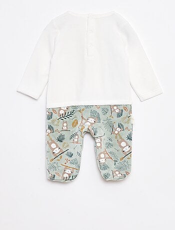 Pyjama dors bien effet 2 en 1 en velours avec pieds