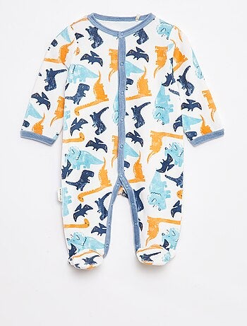 Pyjama dors bien en velours avec pieds et motif
