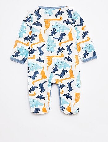 Pyjama dors bien en velours avec pieds et motif