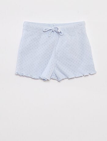 Pyjama en pointelle t-shirt + short - 2 pièces