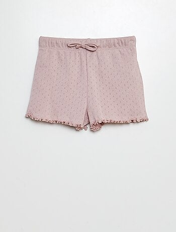 Pyjama en pointelle t-shirt + short - 2 pièces