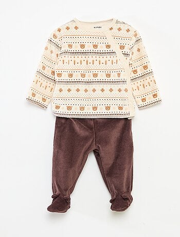 Pyjama en velours - 2 pièces