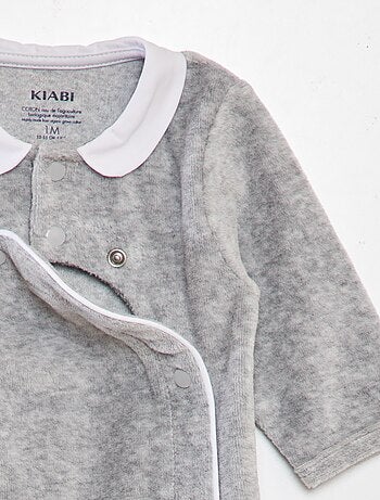 Pyjama en velours col claudine