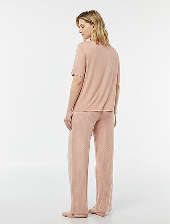 Pyjama long 2 pièces en maille extra-fluide