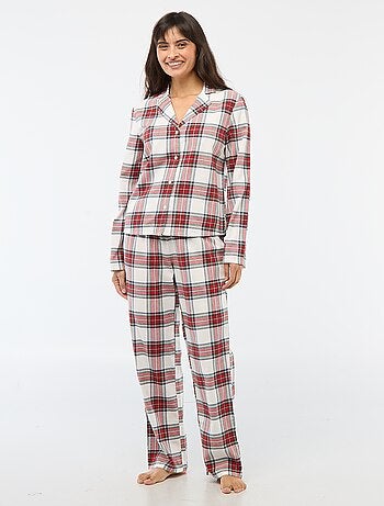 Pyjama long à carreaux - 2 pièces