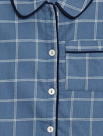 Pyjama long à carreaux chemise + pantalon - 2 pièces
