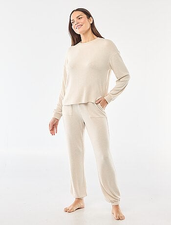 Pyjama long en maille chaude - 2 pièces