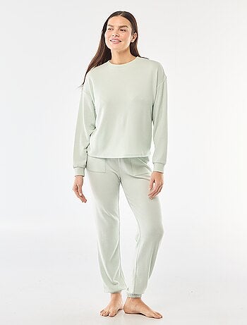 Pyjama long en maille chaude - 2 pièces