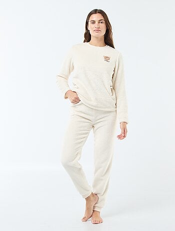 Pyjama long en maille doudou - 2 pièces