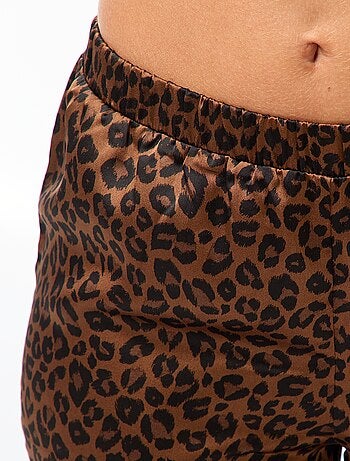 Pyjama long en motif léopard - 2 pièces