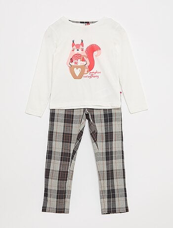 Pyjama long en popeline - 2 pièces