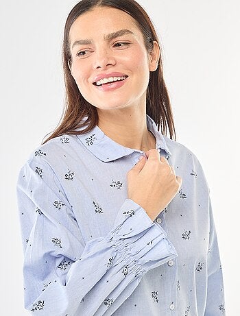 Pyjama long en popeline - 2 pièces