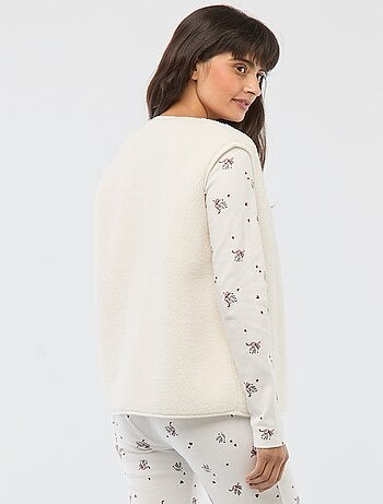 Pyjama long imprimé + gilet sans manches - 3 pièces