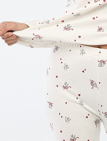 Pyjama long imprimé + gilet sans manches - 3 pièces