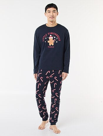 Pyjama long imprimé Noël - 2 pièces