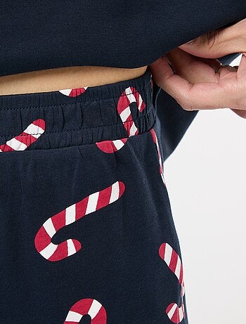 Pyjama long imprimé Noël - 2 pièces