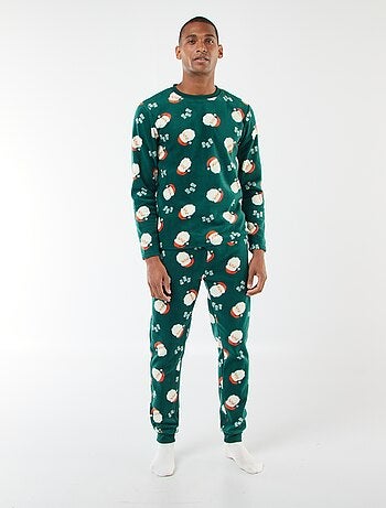 Pyjama polaire à motif 'Noël' t-shirt + pantalon - 2 pièces