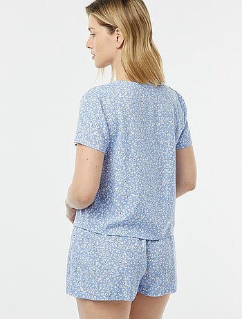Pyjama short 2 pièces avec tee-shirt noué