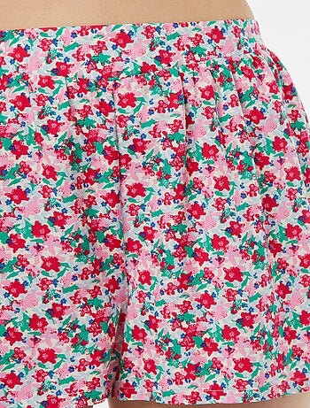 Pyjama short 2 pièces avec tee-shirt noué