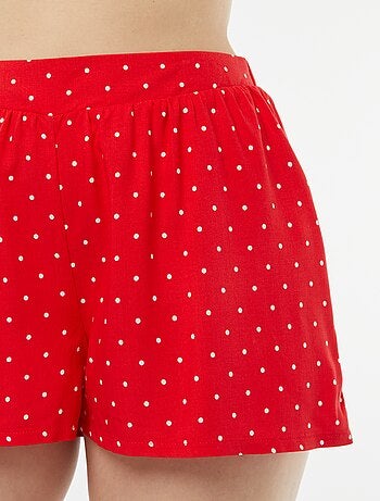 Pyjama short 2 pièces avec tee-shirt noué