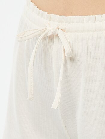 Pyjama short 2 pièces en maille côtelée