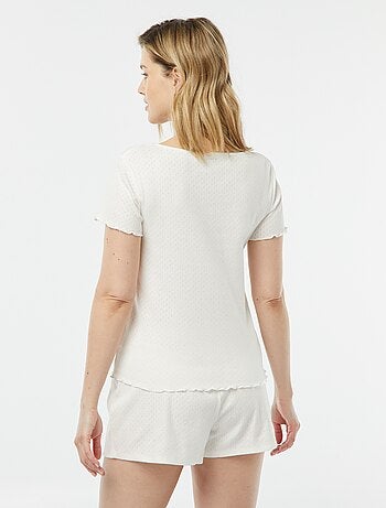 Pyjama short 2 pièces en maille pointelle