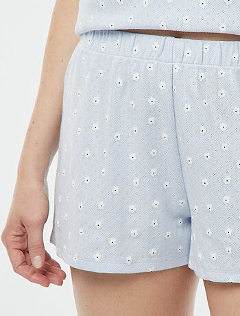 Pyjama short 2 pièces en maille pointelle