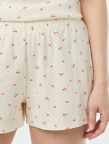 Pyjama short 2 pièces en maille pointelle