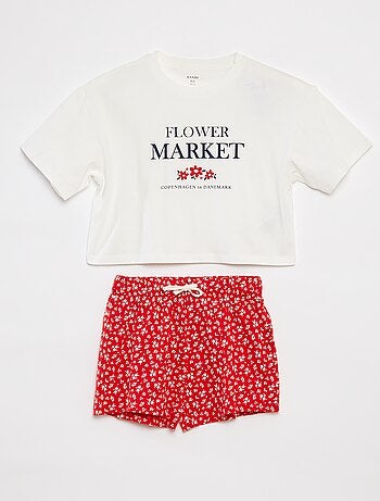 Pyjama t-shirt à manches courtes + short - 2 pièces