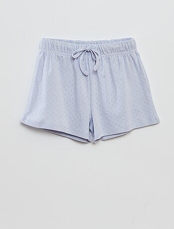 Pyjama t-shirt + short en pointelle