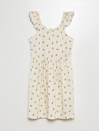 Robe à bretelles volantées à motif