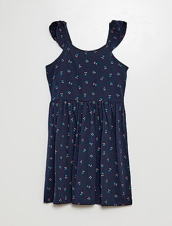 Robe à bretelles volantées à motif