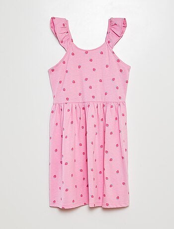 Robe à bretelles volantées à motif