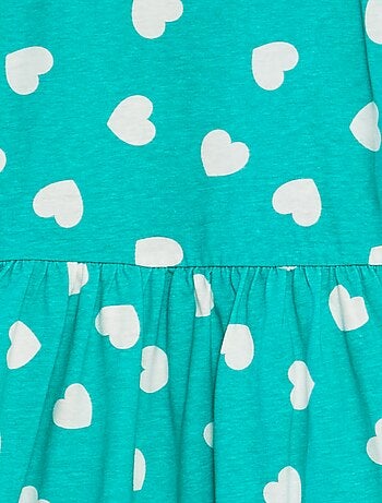 Robe à bretelles volantées à motif