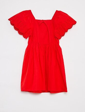 Robe à manches courtes avec broderies anglaises