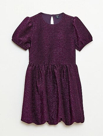 Robe à manches courtes avec paillettes all over