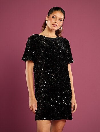 Robe à sequins avec dos noué