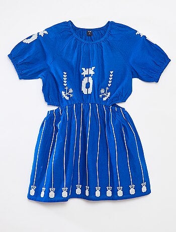 Robe à taille élastiquée avec broderies