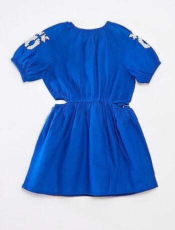 Robe à taille élastiquée avec broderies