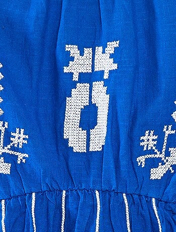 Robe à taille élastiquée avec broderies