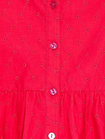 Robe avec broderies all over et volants aux emmanchures